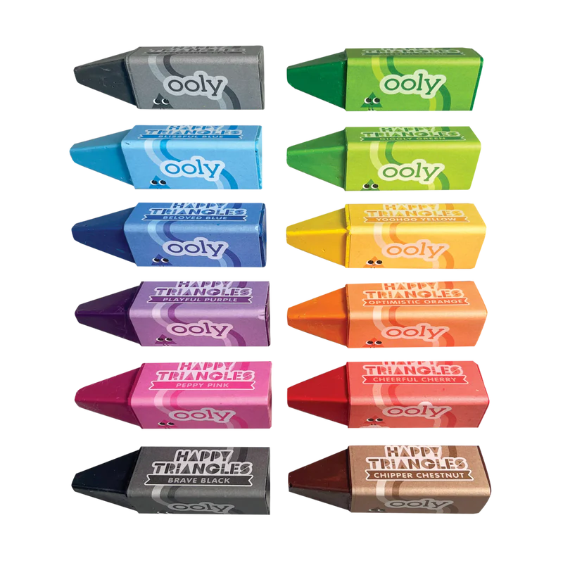 OOLY Happy Triangles Jumbo Crayons - Set of 12